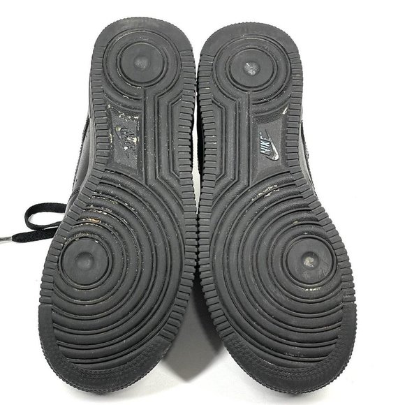 Nike Air Force 1 07 Black Leather Sneakers 315115-038 Womens Size 6 Shoes - Picture 12 of 12